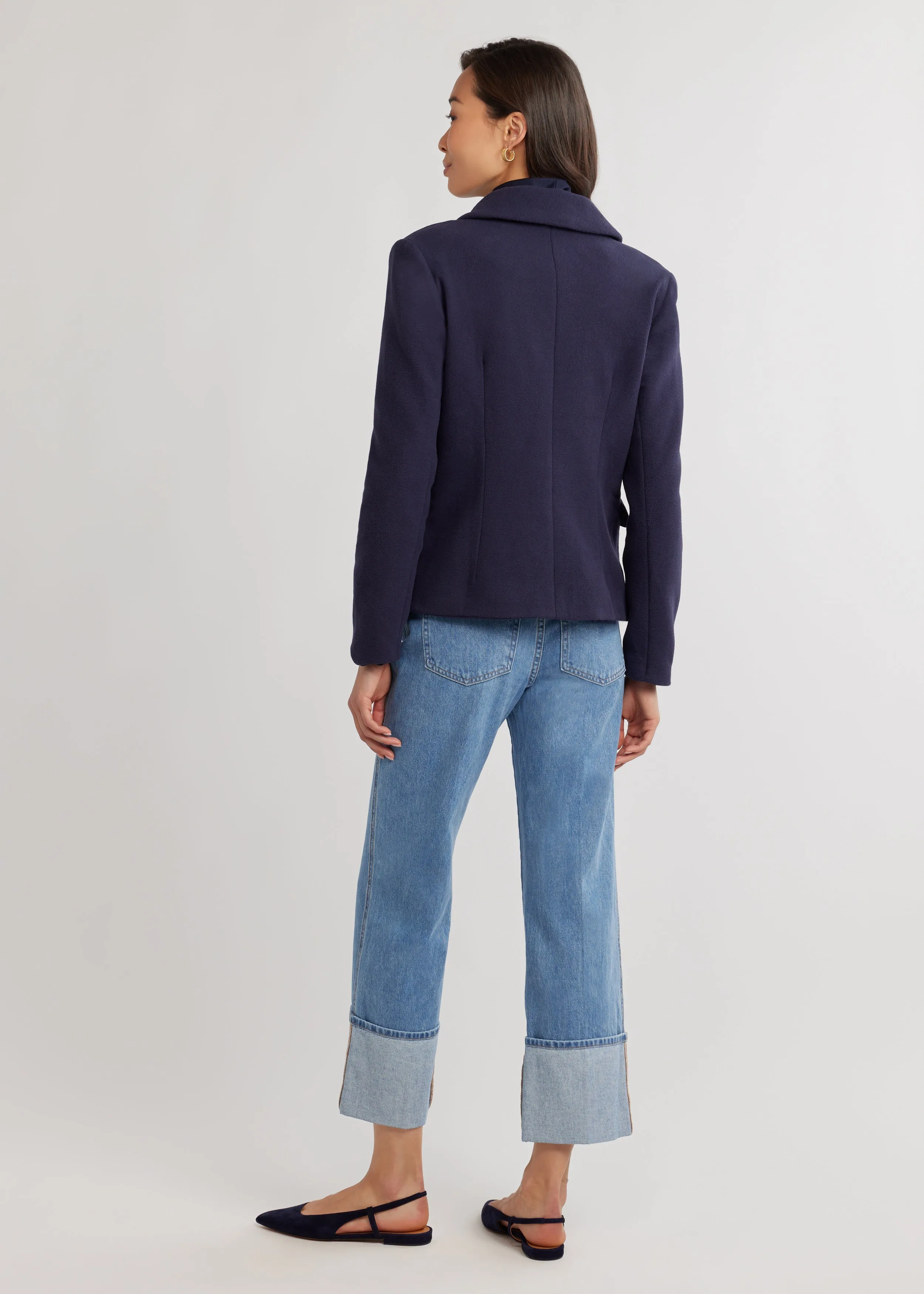 Uptown Blazer in Vello Fleece (Navy)