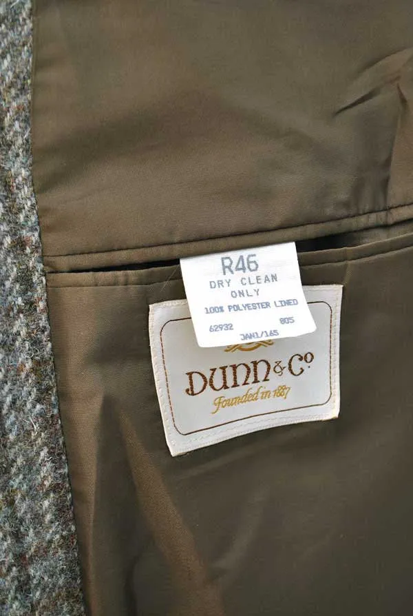 Vintage Grey Harris Tweed Sports Jacket • Dunn & Co • 46R