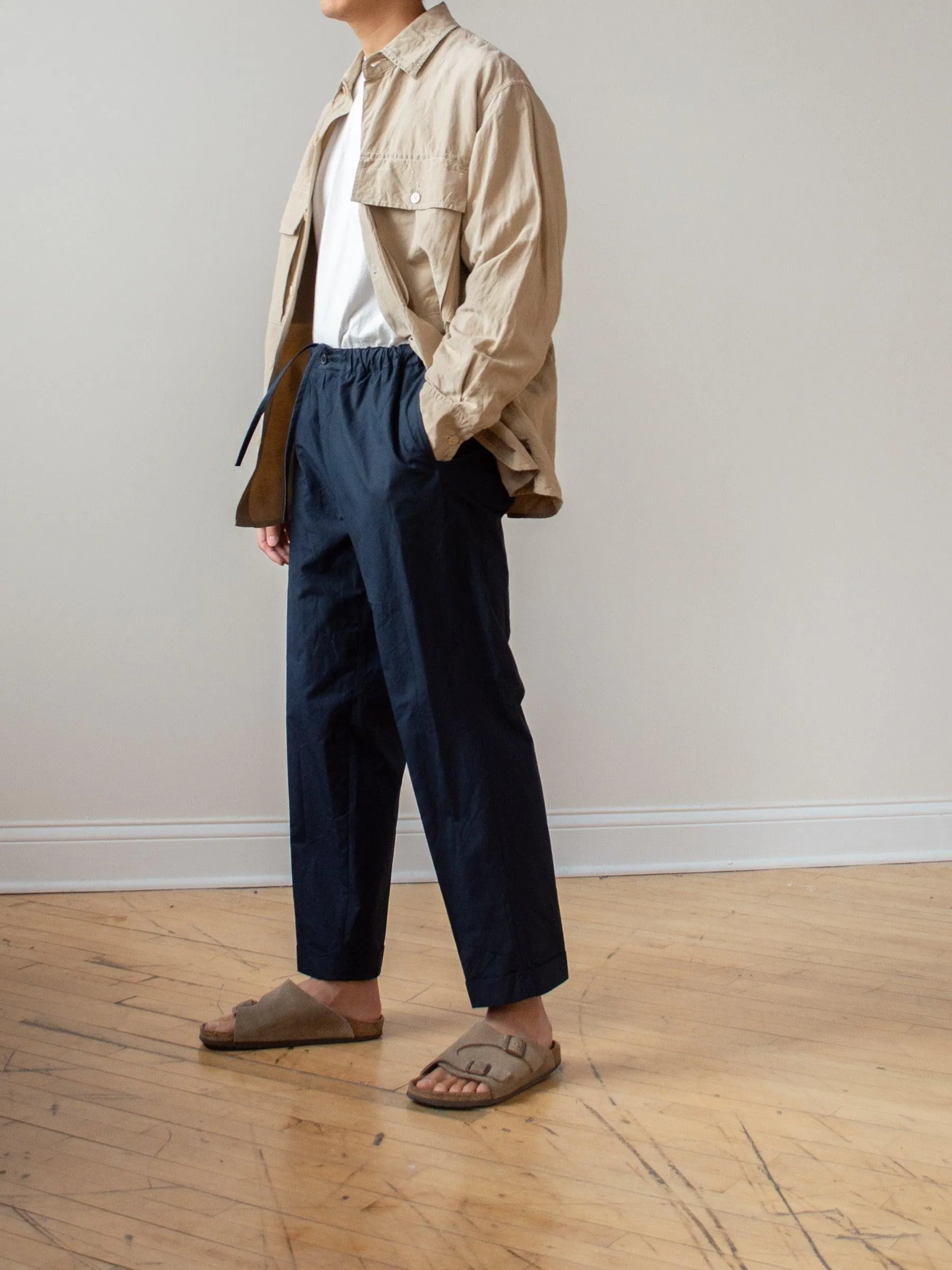 Washed Silk Linen Field Shirt Jacket - Beige