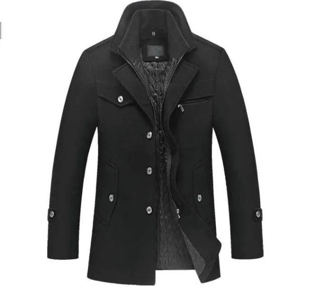 West Louis Winter Wool Warm Pea Coat