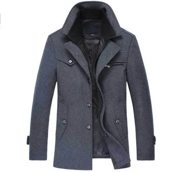West Louis Winter Wool Warm Pea Coat