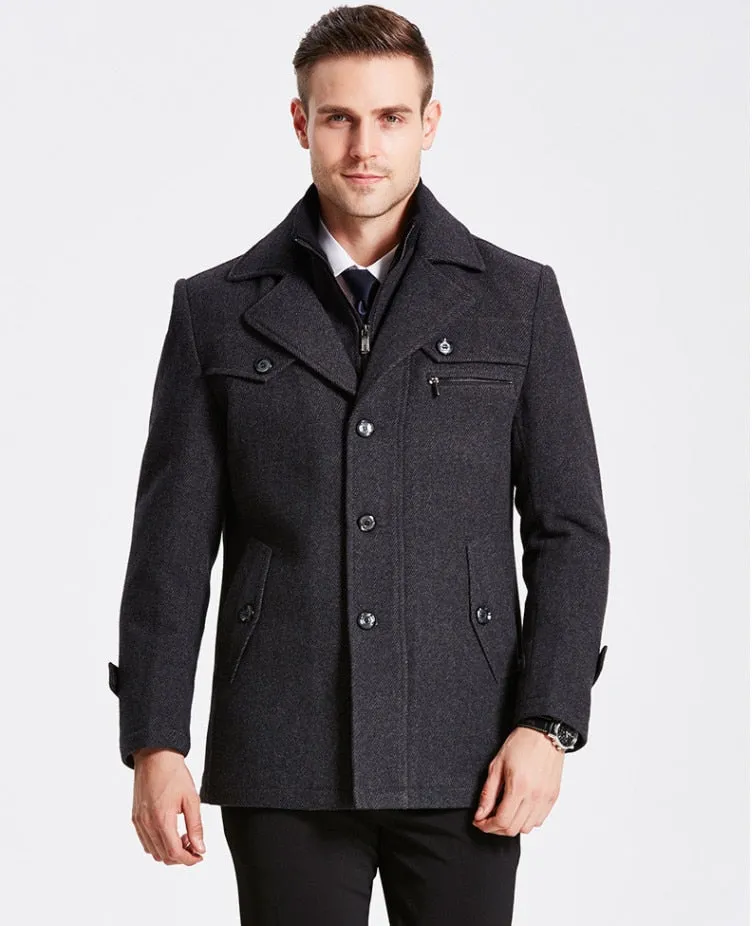 West Louis Winter Wool Warm Pea Coat