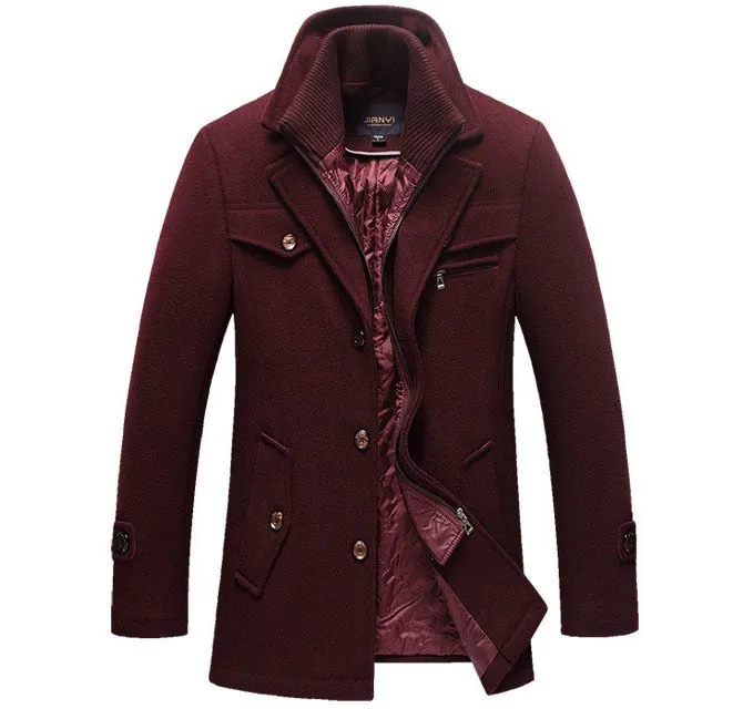West Louis Winter Wool Warm Pea Coat