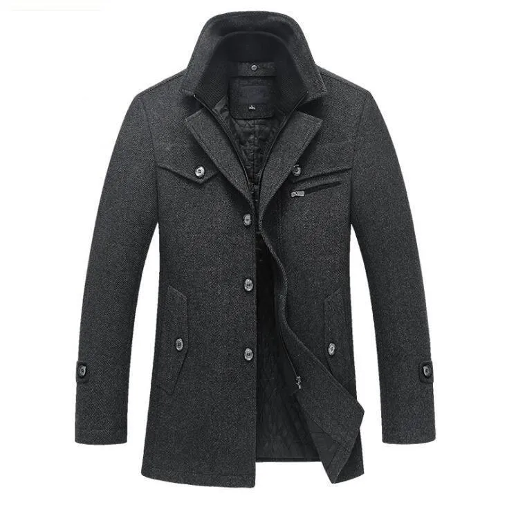 West Louis Winter Wool Warm Pea Coat