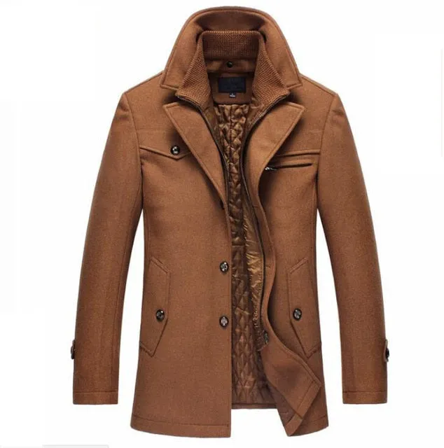 West Louis Winter Wool Warm Pea Coat