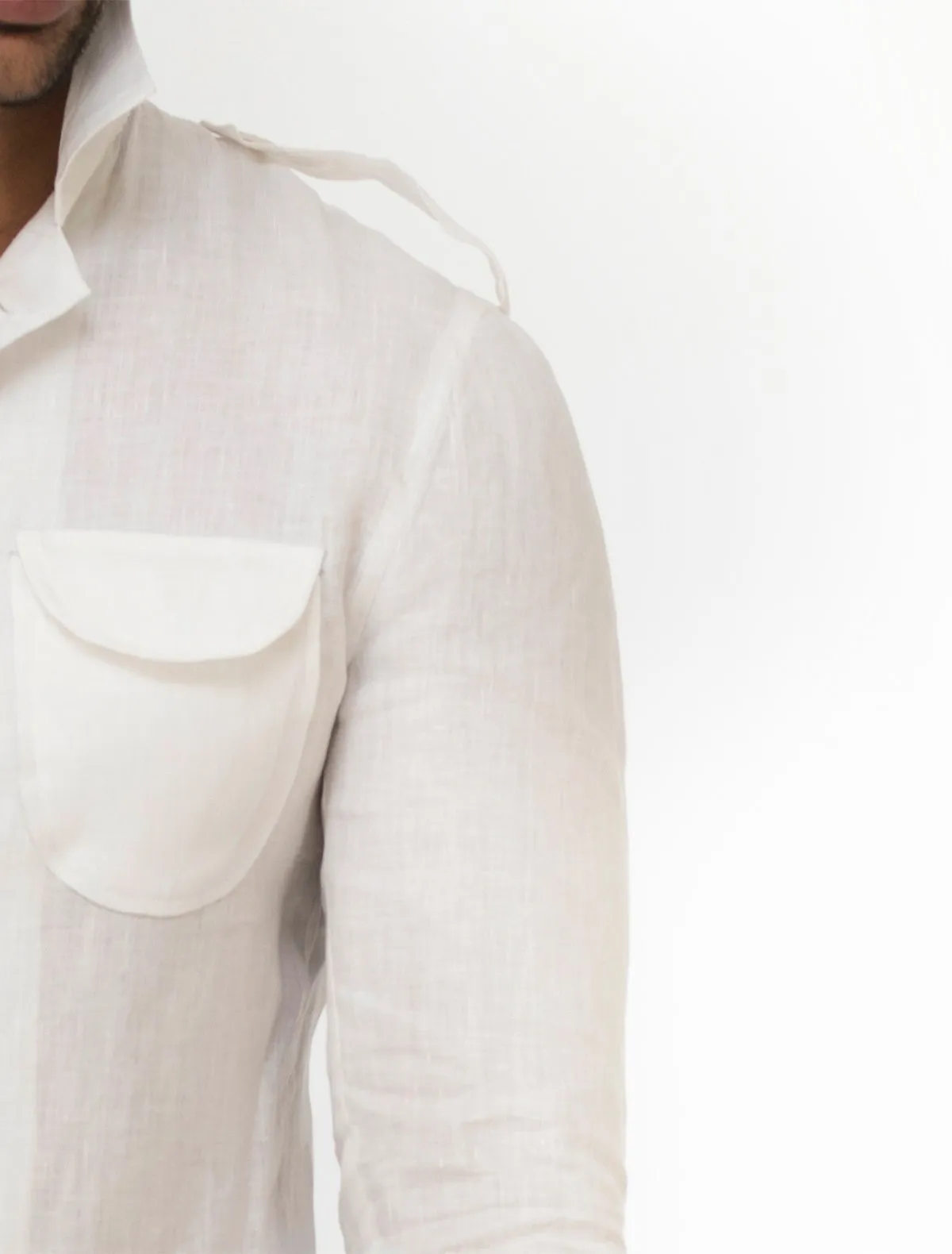 WHITE SAFARI LINEN JACKET