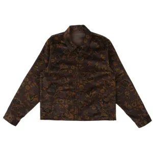 Zip Jacket - Paisley  Corduroy - Brown Zip Jacket - Paisley  Corduroy - Brown